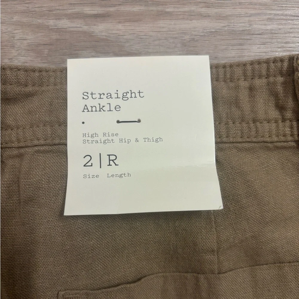 A New Day High-Rise Straight Ankle Linen Pants | Size 2 NWT - Picture 6 of 8